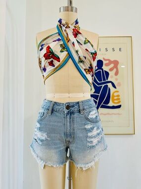 American Eagle Distressed Cut Off Denim Shorts